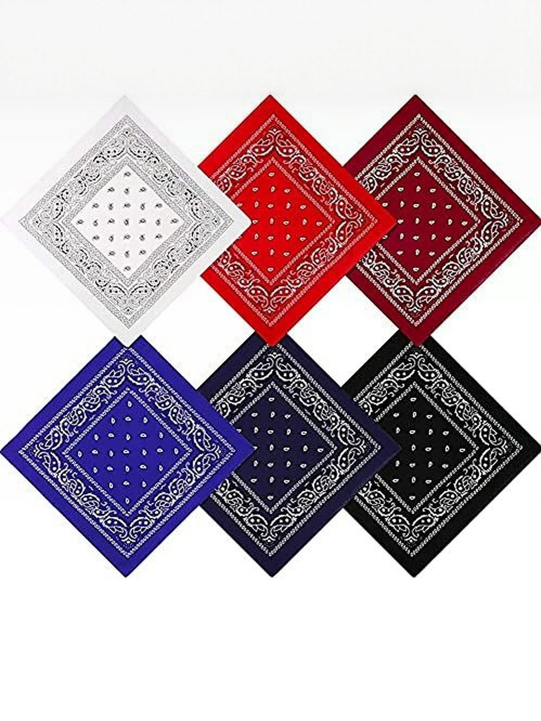 Navkar Crafts Unisex Pack of 6 Paisley Cotton Bandana