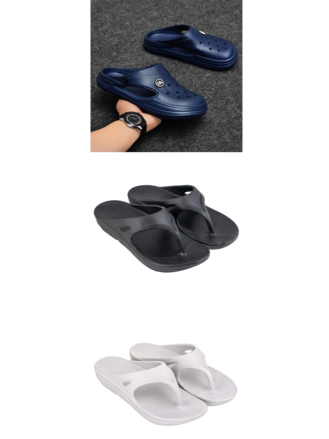 Feel alive Men Self Design Set Of 3 Clogs