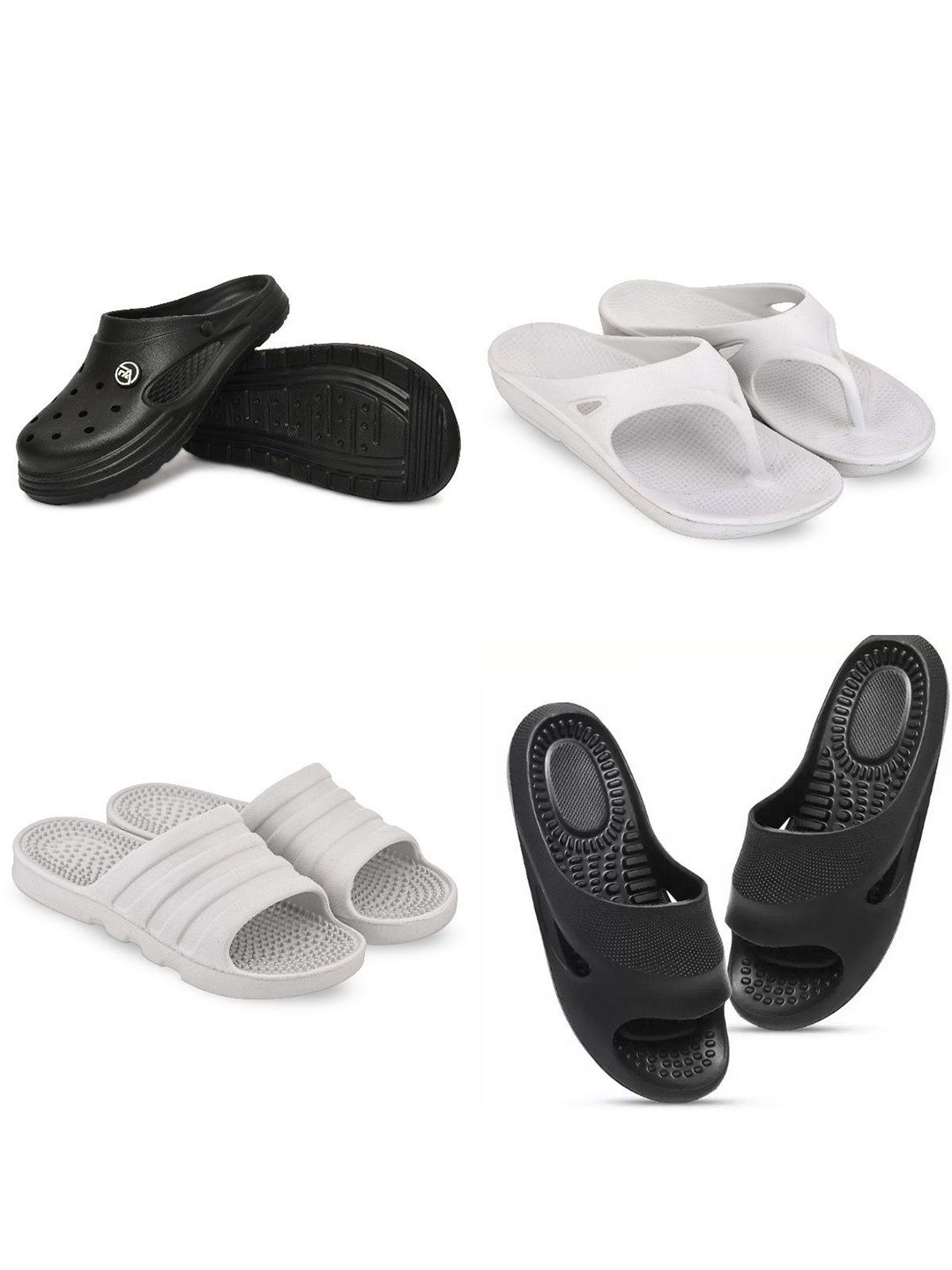 Feel alive Men Pack of 4 Lightweight Flip Flops