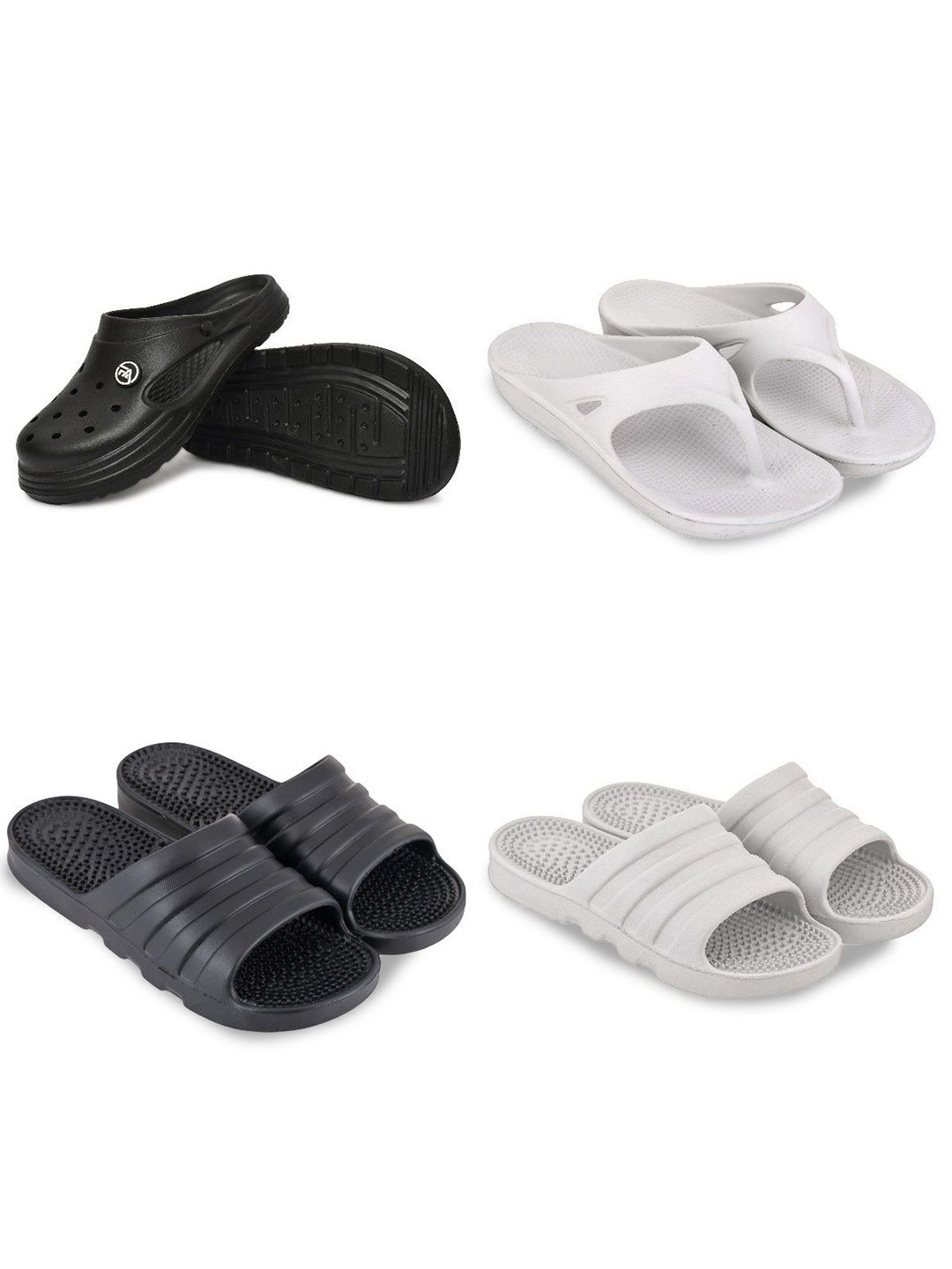 Feel alive Men Pack of 4 Ultra-Comfortable Lightweight EVA Flip Flops