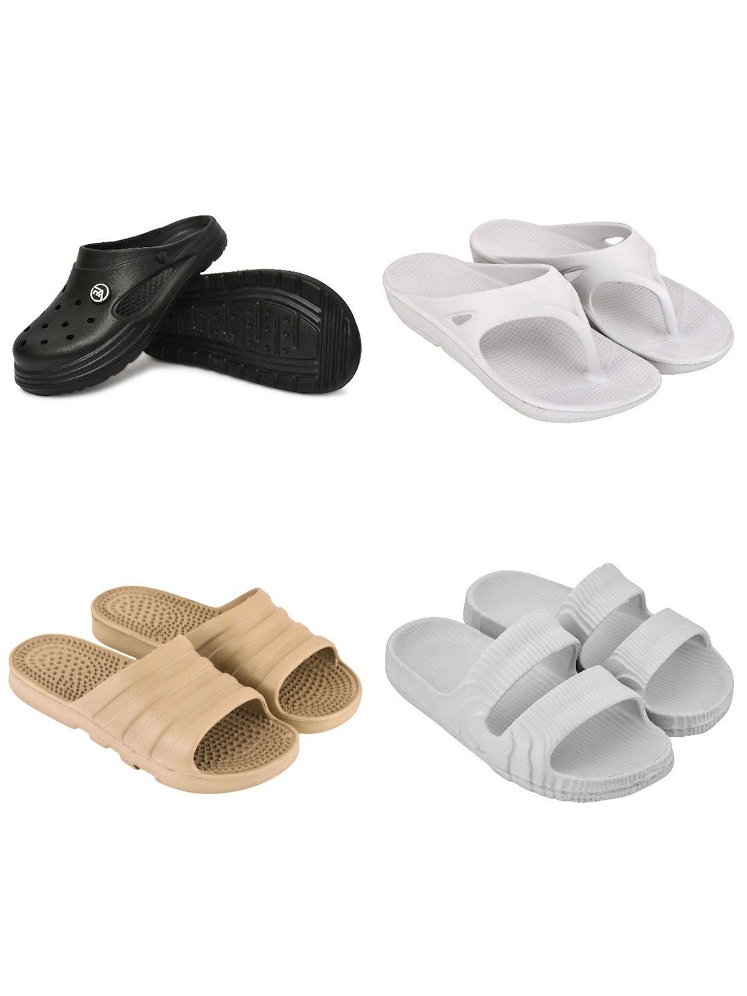 Feel alive Set of 4 Ultra-Comfortable Lightweight Thong Flip-Flops