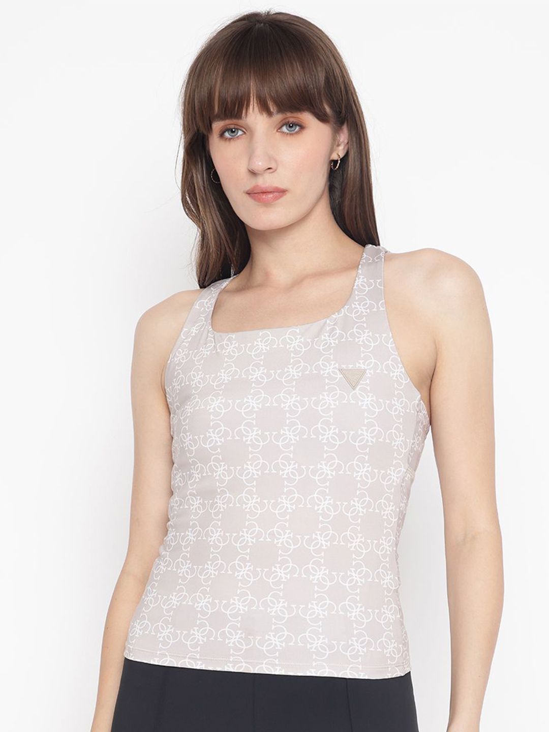 GUESS Women Printed Shoulder Straps Casual Top