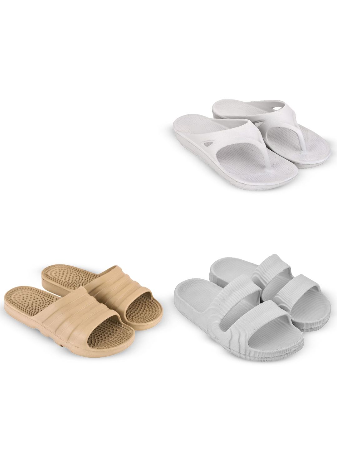 Feel alive Set Of 4 Ultra-Comfortable Lightweight Thong Flip-Flops