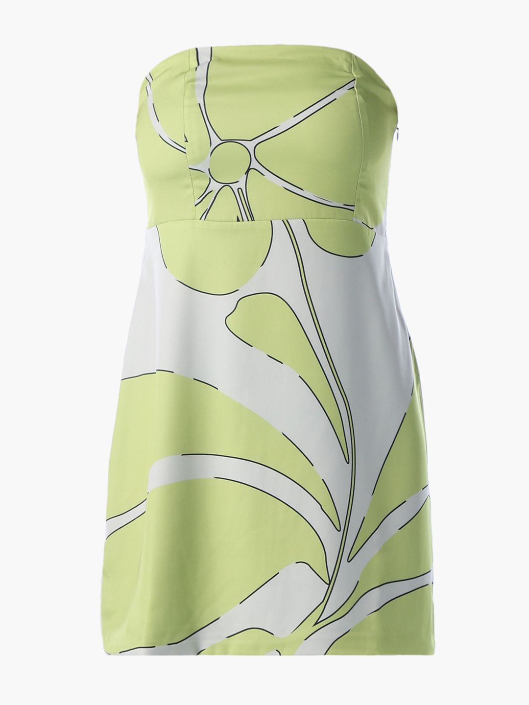Floral Printed Strapless Bandeau Mini Dress