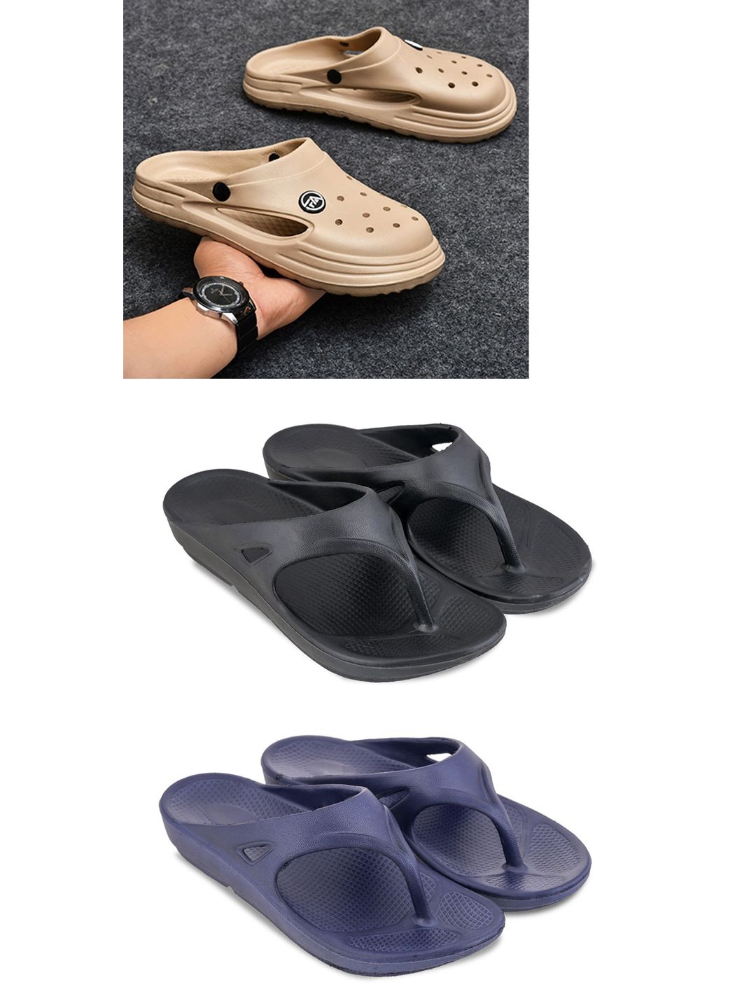 Feel alive Set Of 3 Ultra-Comfortable & Lightweight Thong Flip-Flops