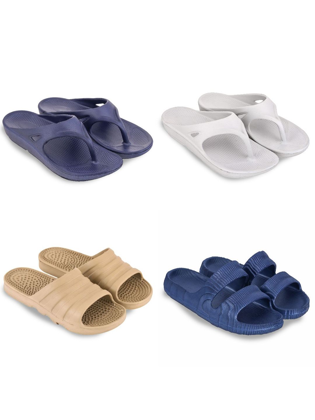 Feel alive Set Of 4 Ultra-Comfortable Thong Flip-Flops