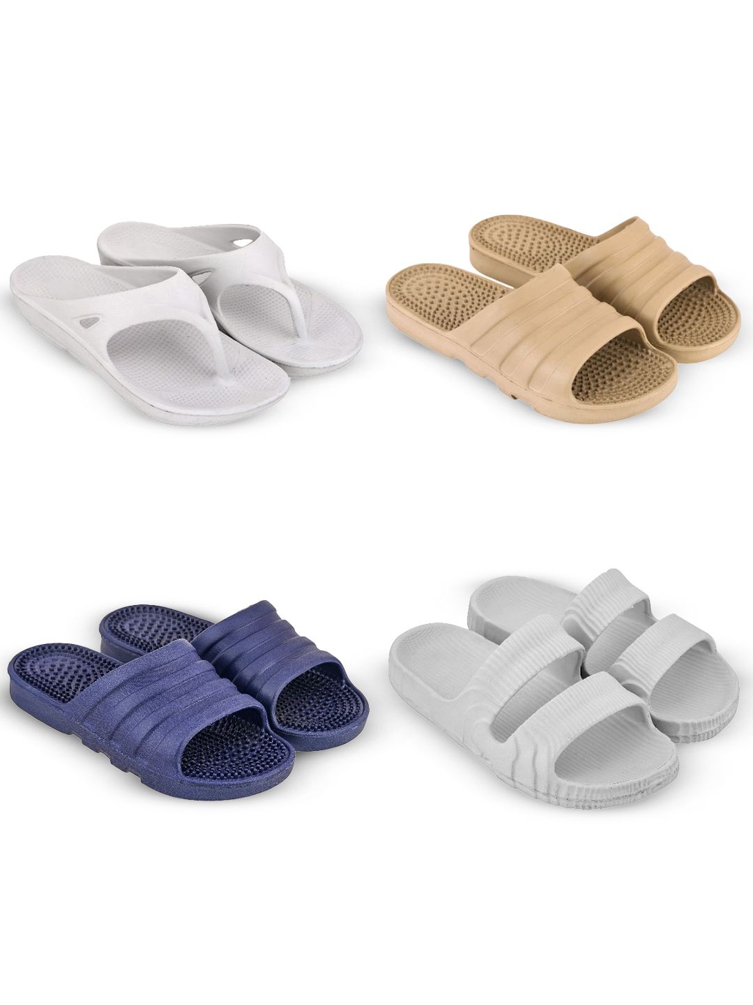 Feel alive Men Set of 4 Lightweight Flip Flops