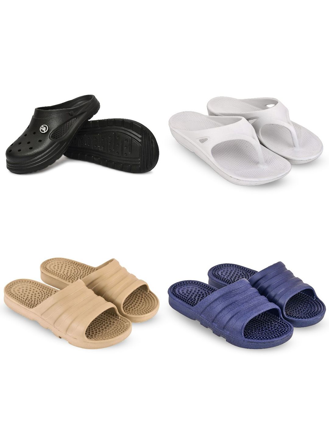 Feel alive Men Set of 4 Ultra-Comfortable Lightweight  Slip-On