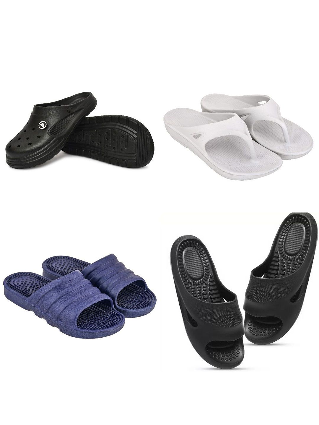 Feel alive Men Men Set Of 4  Ultra-Comfortable Lightweigh Clogs