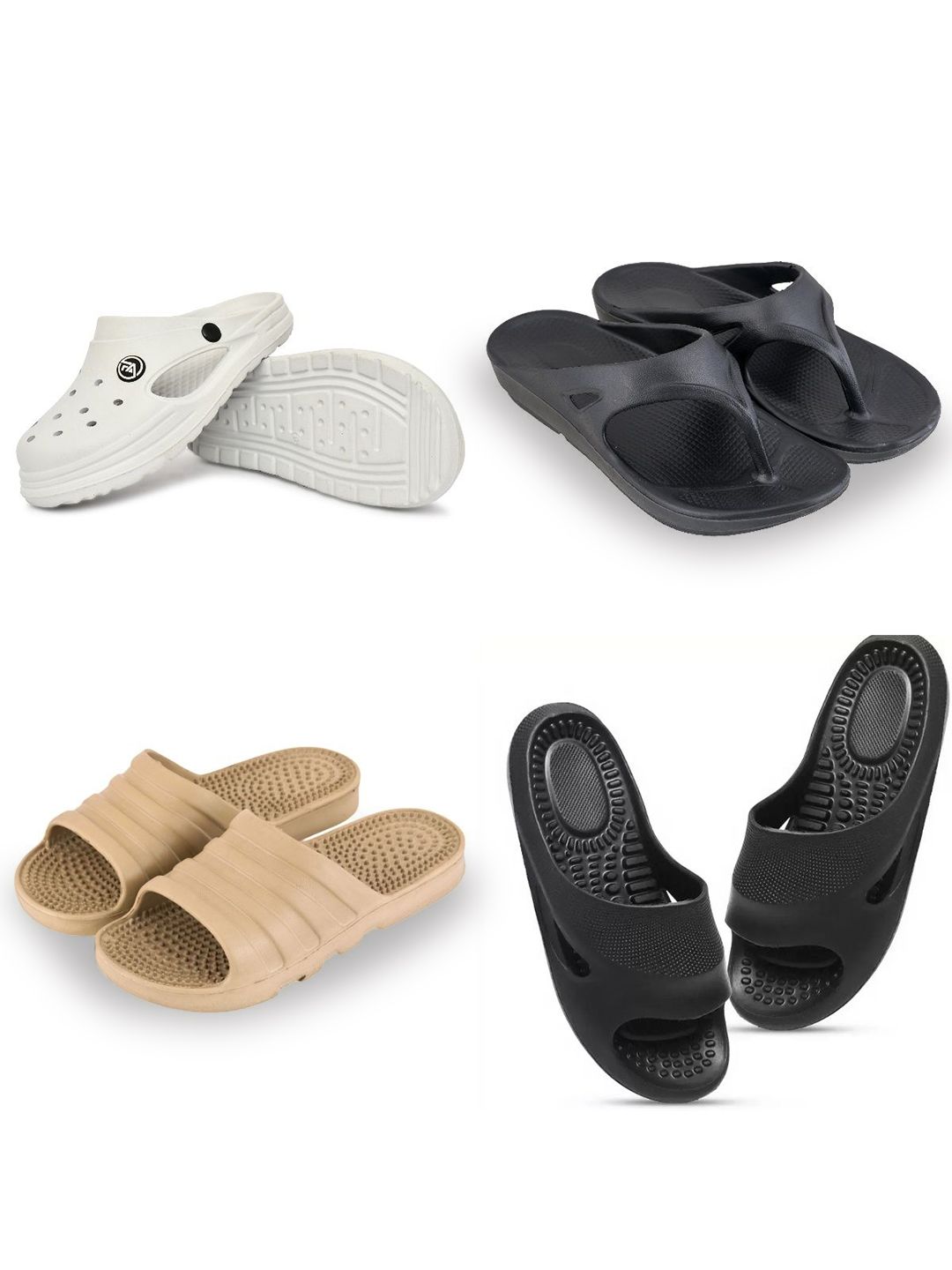 Feel alive Men Set of 4 Ultra-Comfortable, Lightweight Flip- Flops