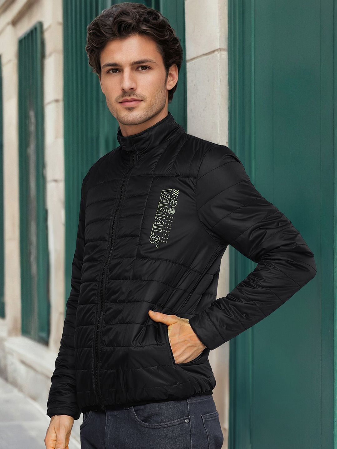 The Indian Garage Co Men Zip-Jacket Slim Fit Puffer Jacket