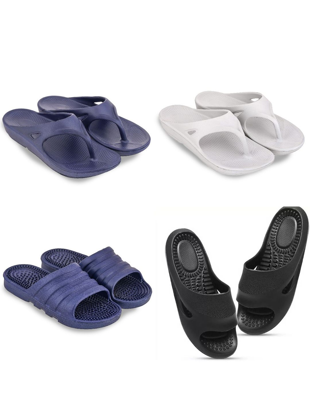 Feel alive Men Set of 4 Lightweight Flip Flops