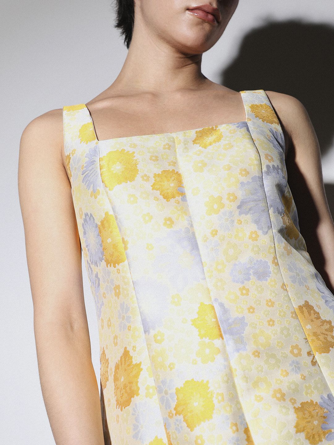 Floral Jacquard Shift Mini Dress
