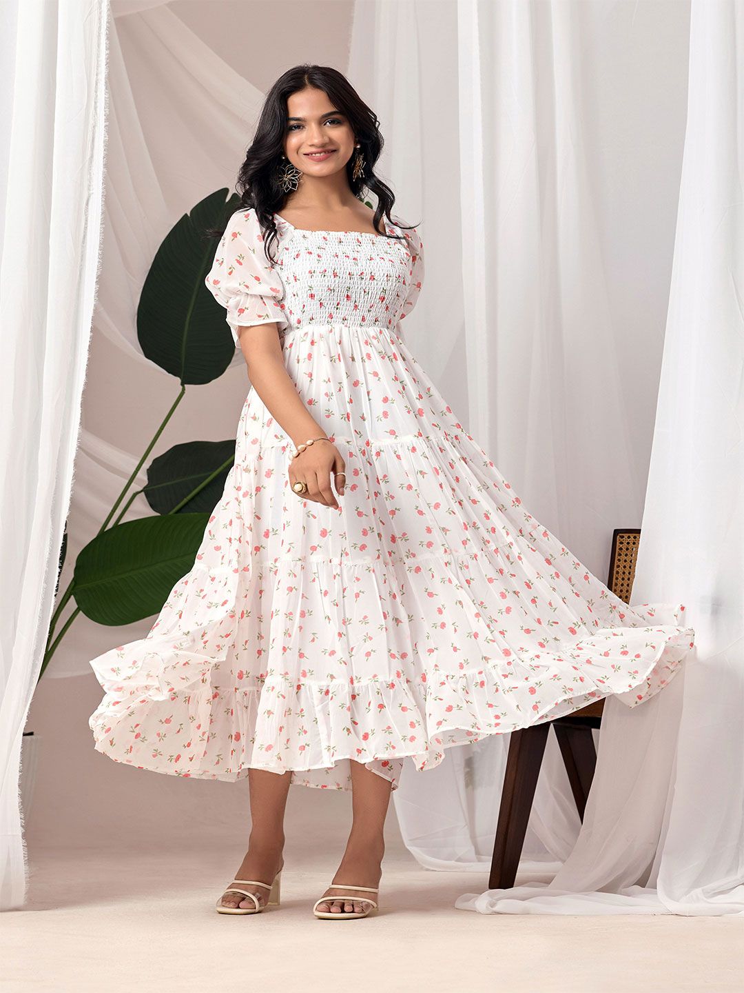 strapless open back dress Levis Women's Solid Light Pink Spread Collar Shirt Dress (M) By Myntra main image 1