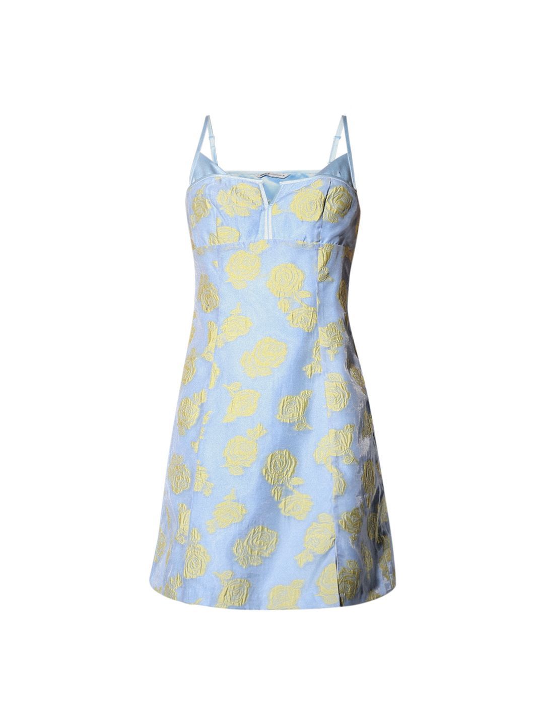 Floral Self Design Jacquard Shift Mini Dress