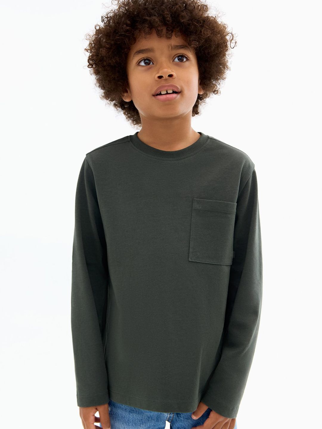 Mango Kids Boys Relaxed Fit Chest Pocket Pure Cotton T-shirt