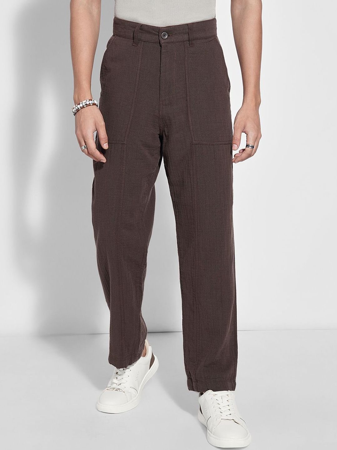 7 Alt by Pantaloons Men Slim Fit Mid-Rise Cotton Trouser