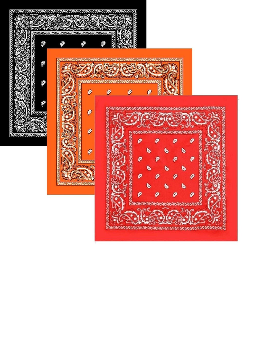 Navkar Crafts Unisex Pack of 3 Paisley  Printed Bandana Headbands