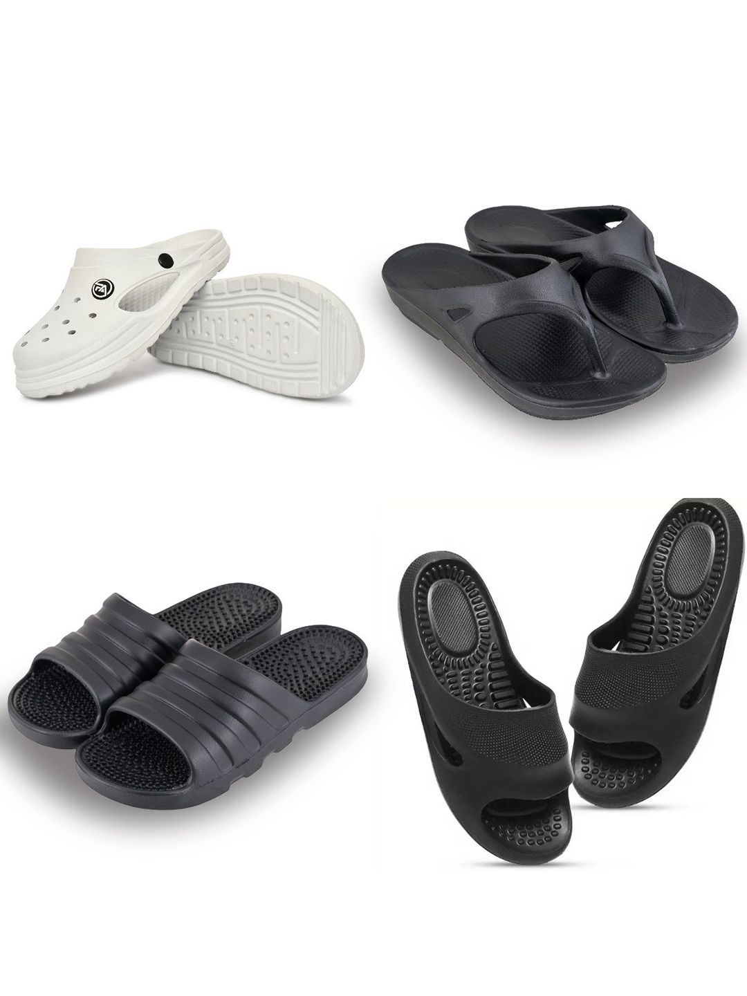 Feel alive Men Pack of 4 Ultra-Comfortable Lightweight Flip- Flops