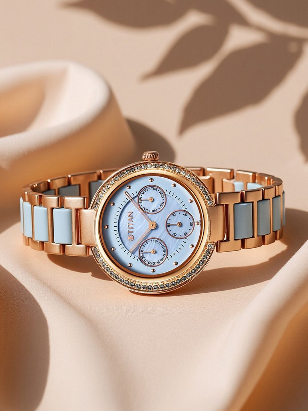 Buy Titan Acetate Multifunction Analog Pink Mother Of Pearl Dial