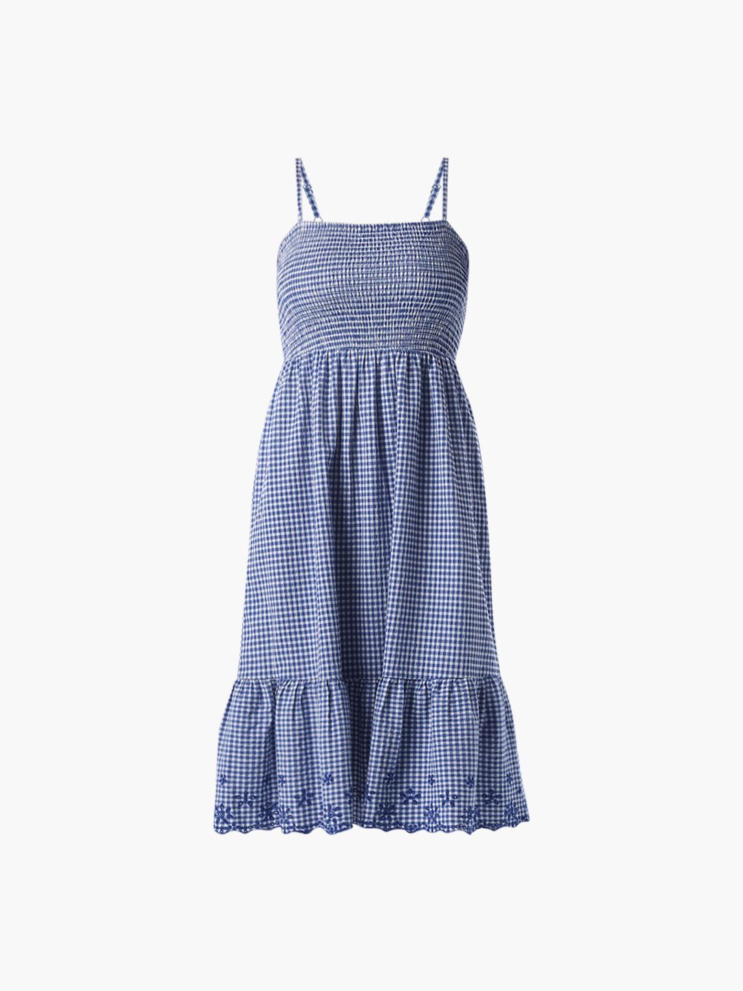 Checked Fit & Flare Midi Dress