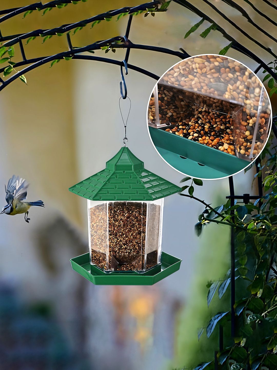 Buy Kuber Industries Set 2 Plastic 360 Perch Bird Feeder Hanging