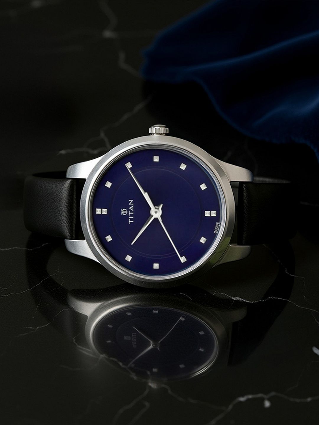 Titan Workwear Chic Minimalist Quartz Analog With Blue Dial Watch For Women - Np2481sl08