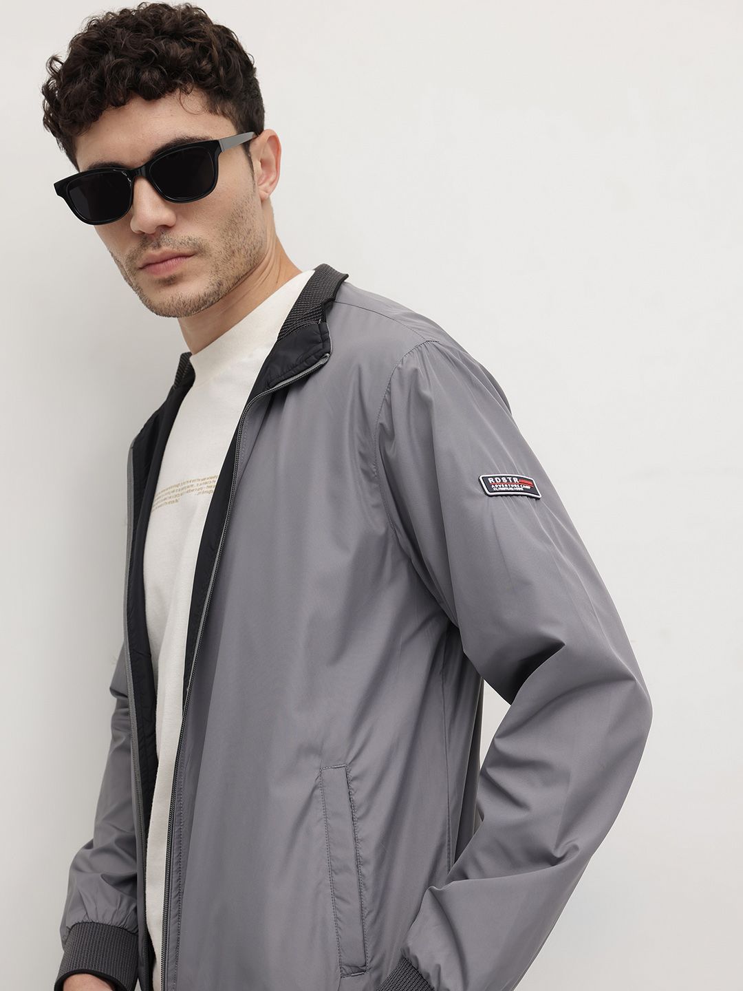 The Roadster Life Co. Mock Collar Reversible Bomber Jacket