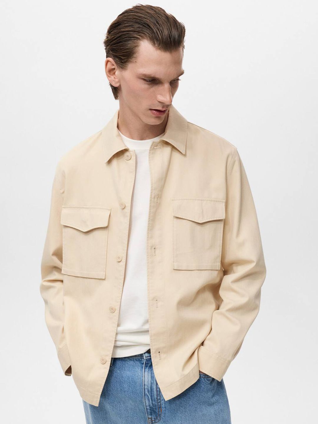 MANGO MAN Spread Collar Tailored Jacket