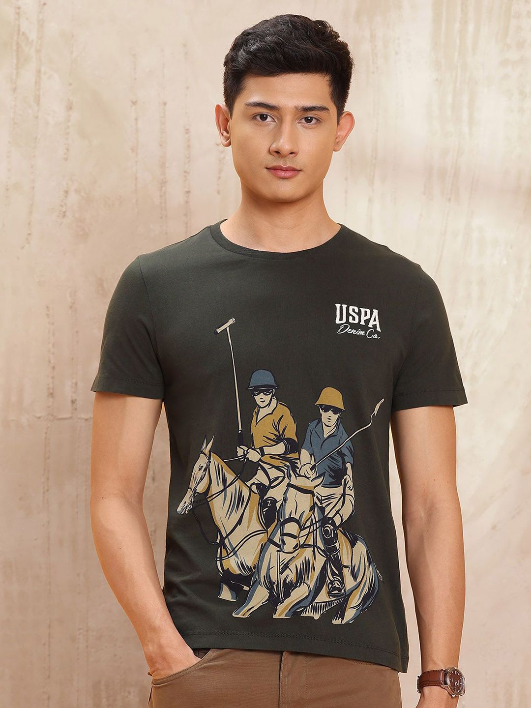 U.S. Polo Assn. Denim Co. Graphic Printed Cotton Regular Fit T-Shirt