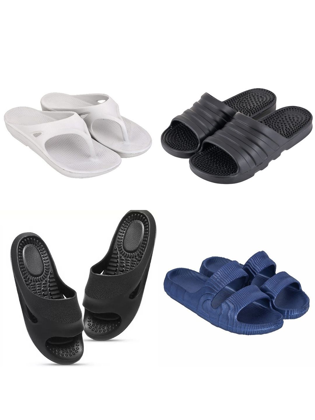 Feel alive Set Of 4 Ultra-Comfortable Lightweight Thong Flip-Flops