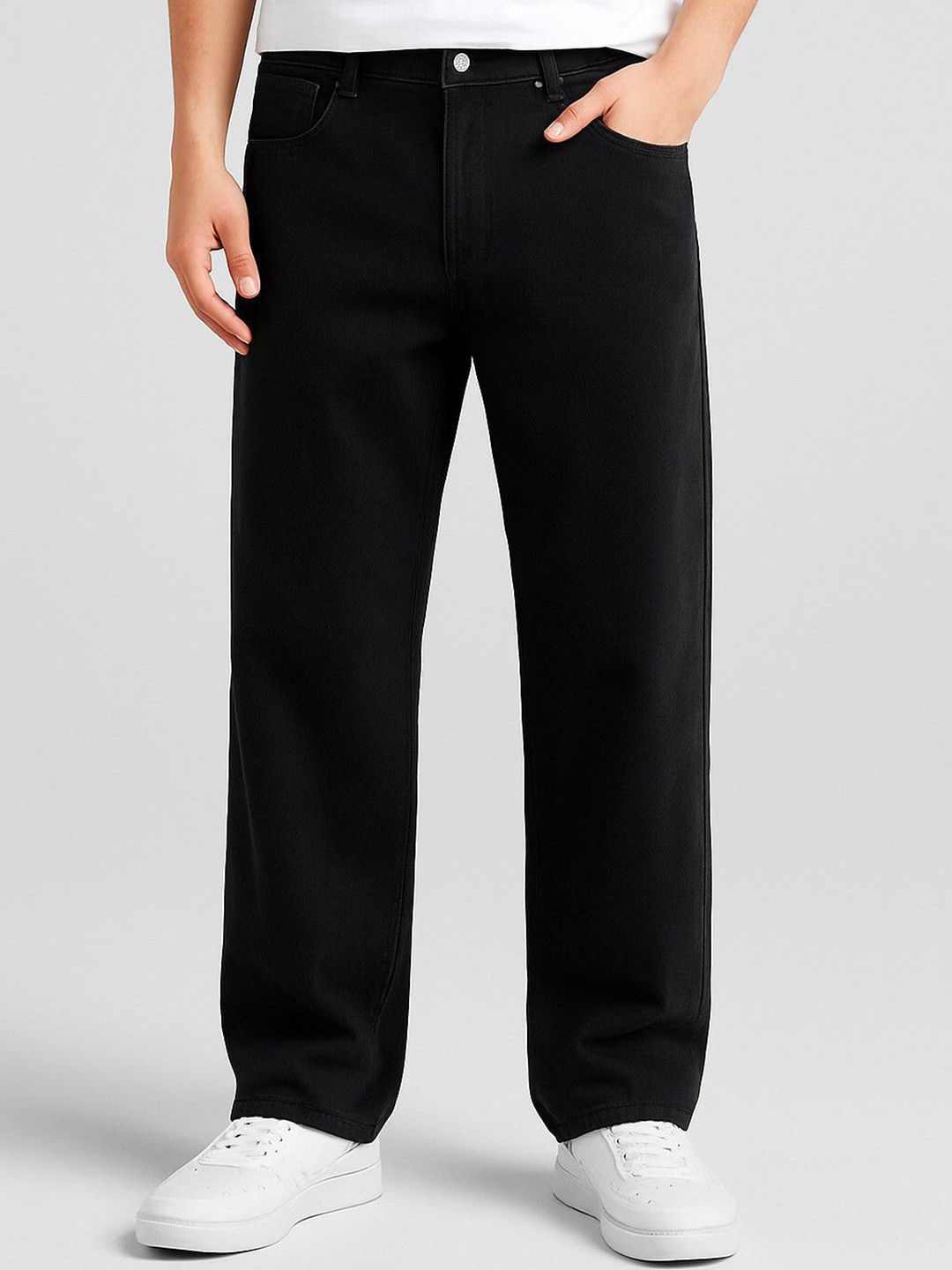 MARK VIEW Men Classic Wide Leg Mid-Rise Stretchable Jeans