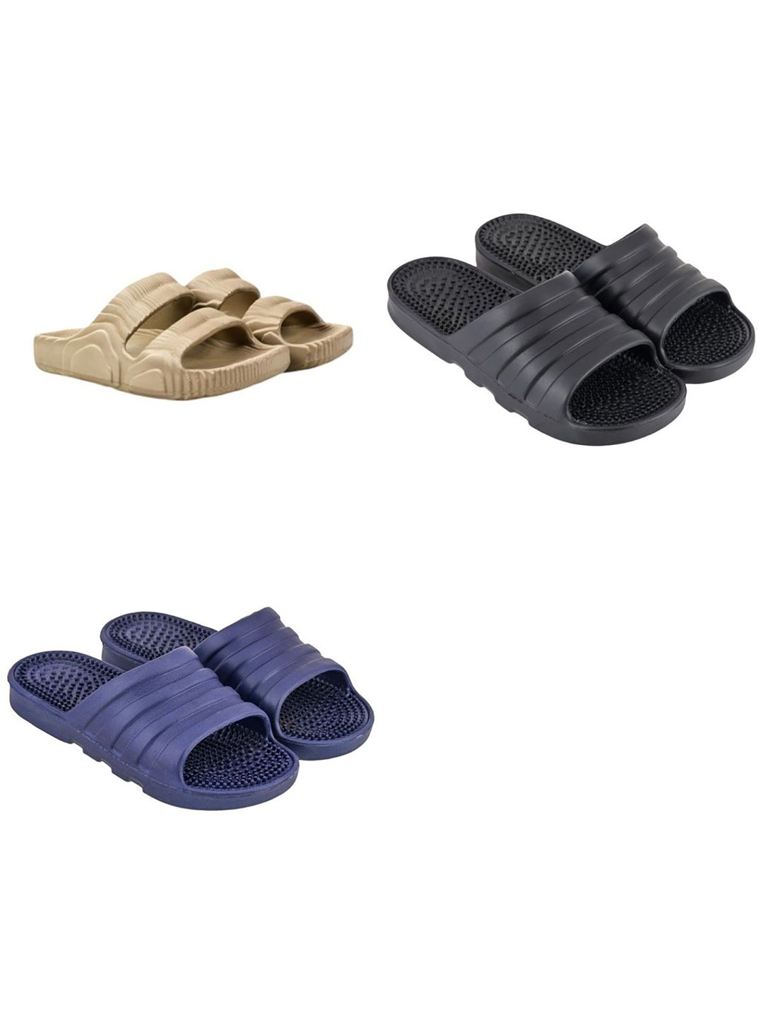 Feel alive Men Pack of 3 Ultra-Comfortable Lightweight Flip- Flops