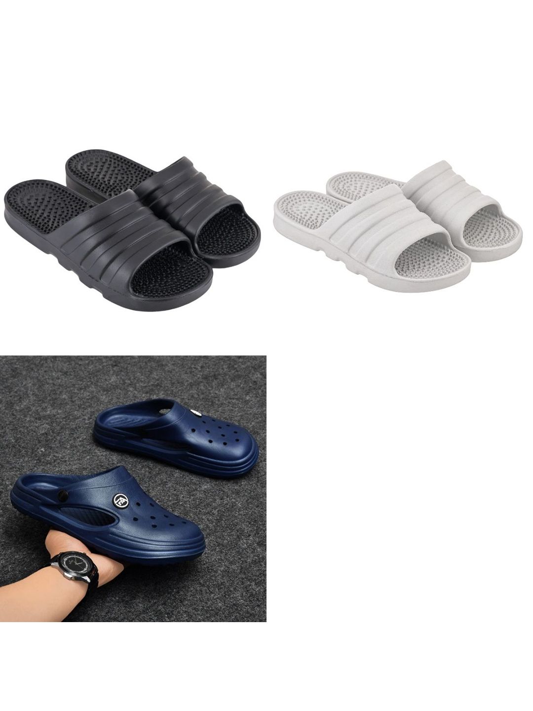 Feel alive Men Set Of 3 Ultra-Comfortable Lightweight Flip Flops