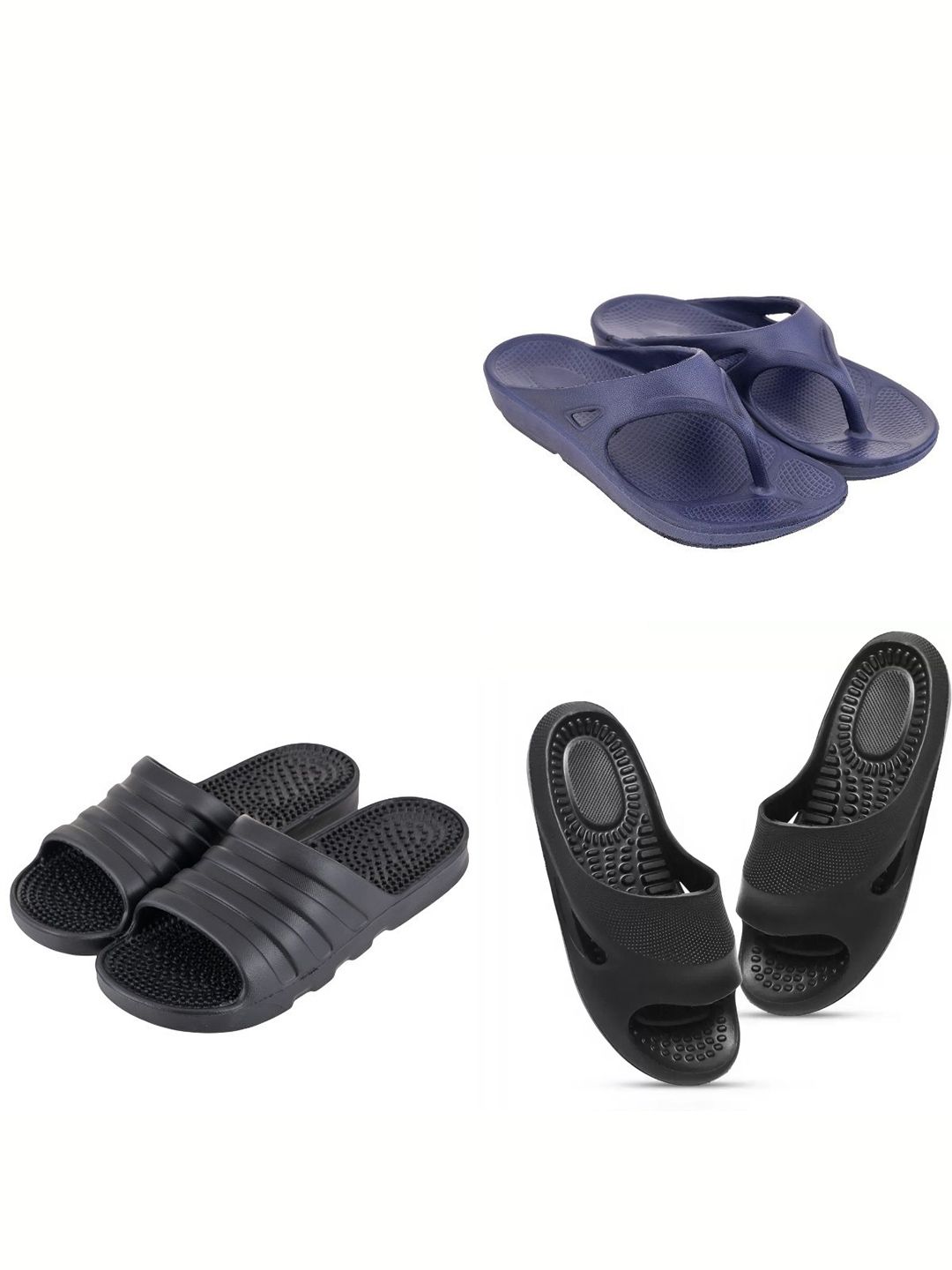 Feel alive Set Of 4 Ultra-Comfortable & Lightweight Sliders And Clogs