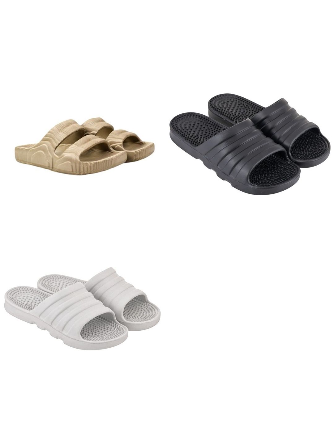 Feel alive Men Set Of 3 Ultra-Comfortable Lightweight Flip Flops