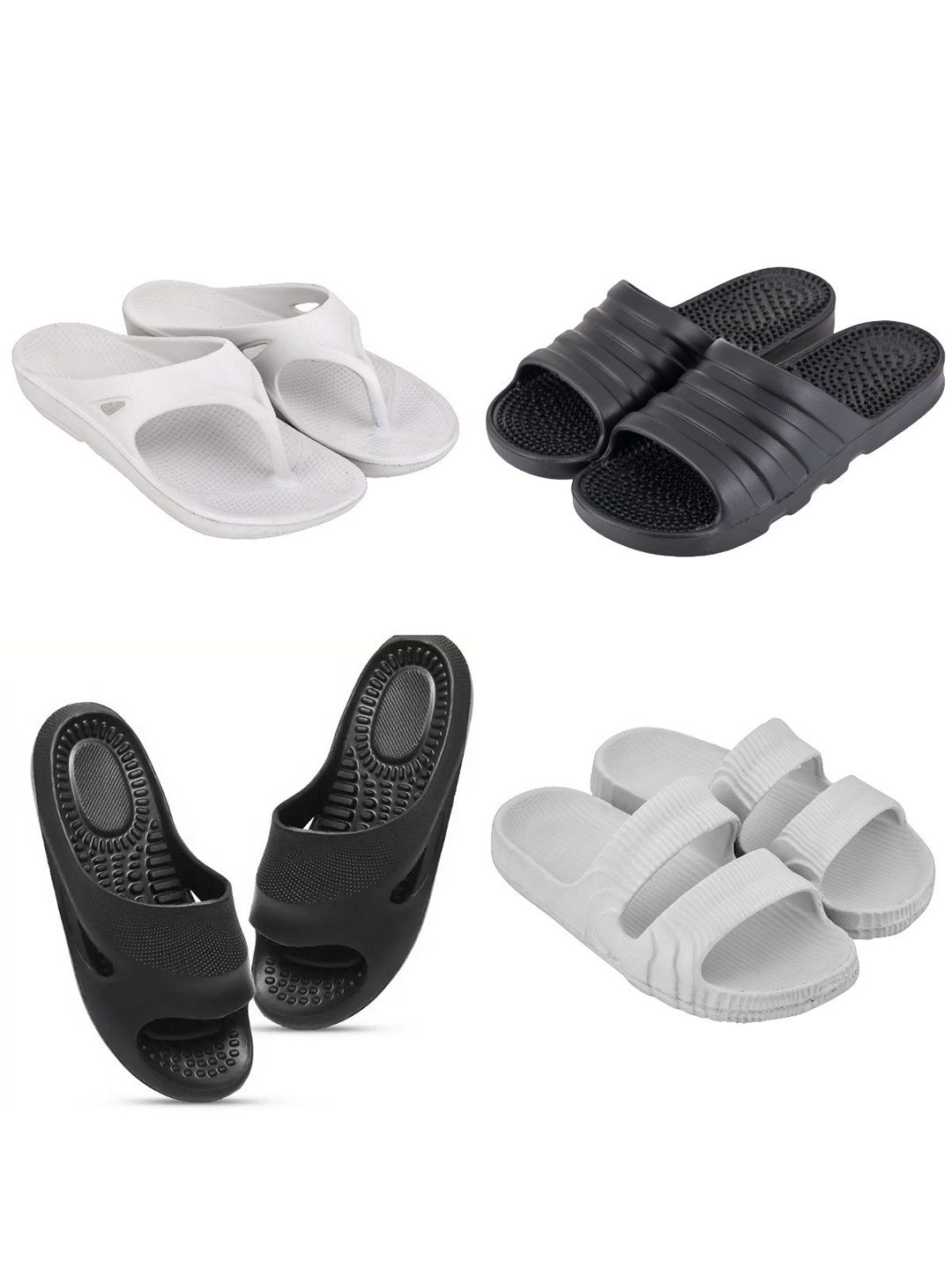 Feel alive Set Of 4 Ultra-Comfortable Lightweight Thong Flip-Flops
