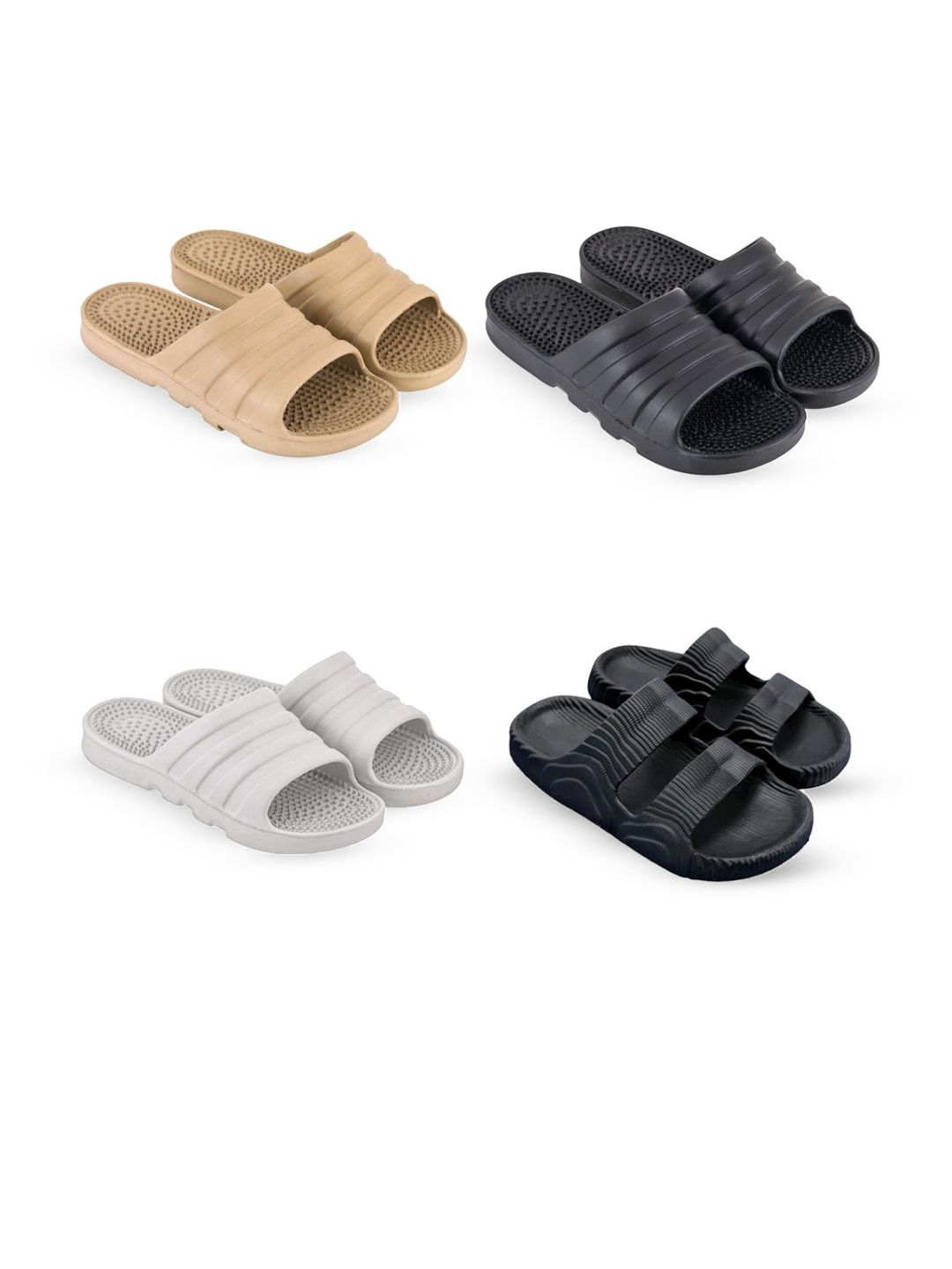 Feel alive Set Of 4 Ultra-Comfortable Lightweight Thong Flip-Flops