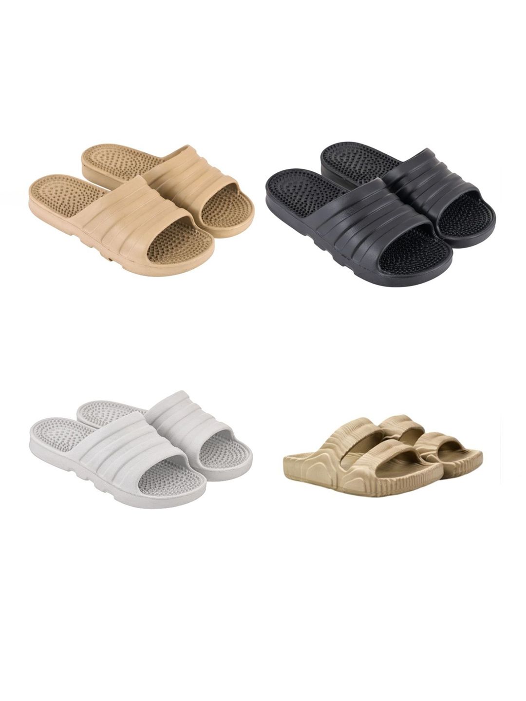 Feel alive Set Of 4 Ultra-Comfortable & Lightweight Thong Flip-Flops & Sliders