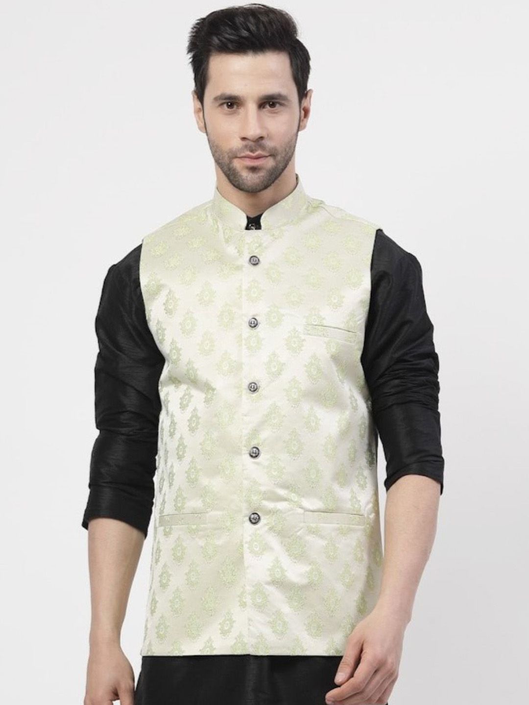 TS LIFESTYLE Men Woven Design Mandarin Collar Nehru Jacket