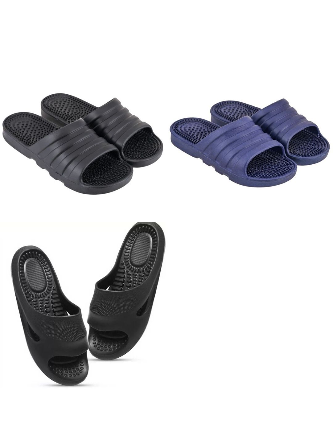 Feel alive Men Set Of 3 Ultra-Comfortable Lightweight Flip Flops