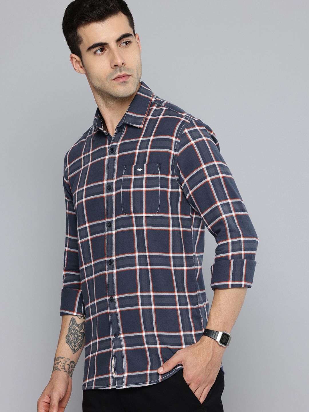 Mufti Mufti Checked Pure Cotton Casual Shirt
