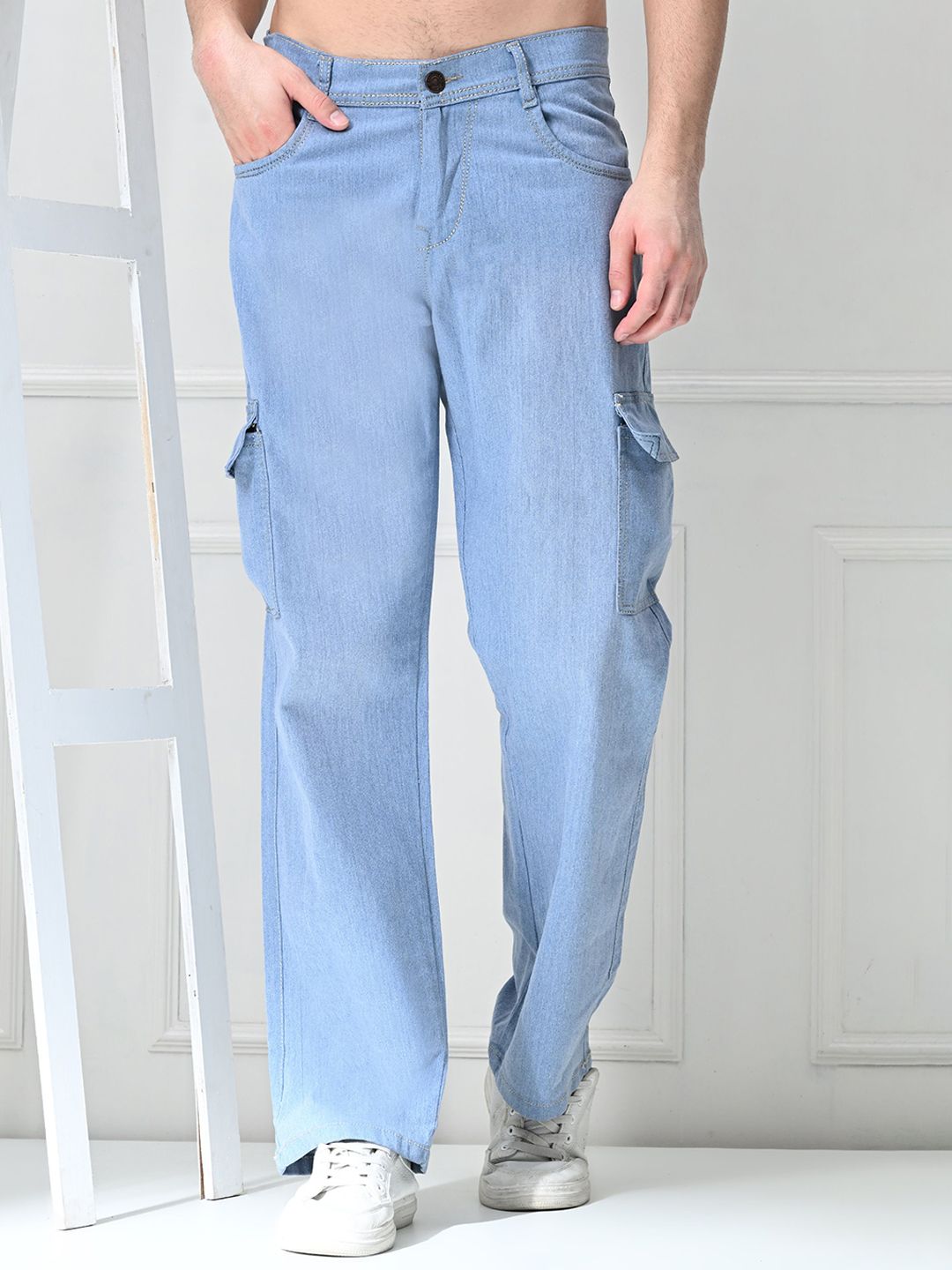 MaverIQ Men Classic Mid-Rise Baggy Denim Jeans
