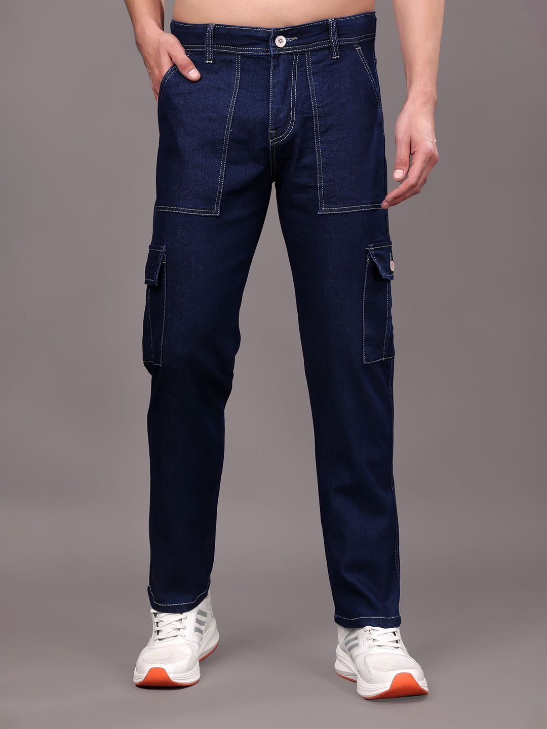 ZAYSH Men Regular Fit Mid-Rise Cargo Styles Cotton Jeans