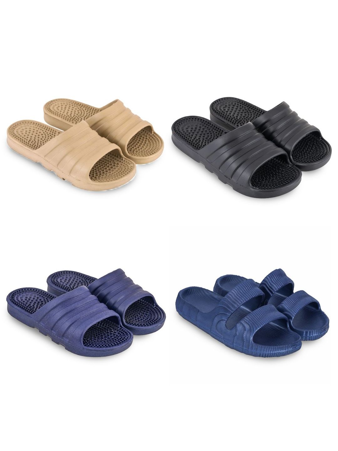 Feel alive Set Of 4 Ultra-Comfortable Lightweight Thong Flip-Flops