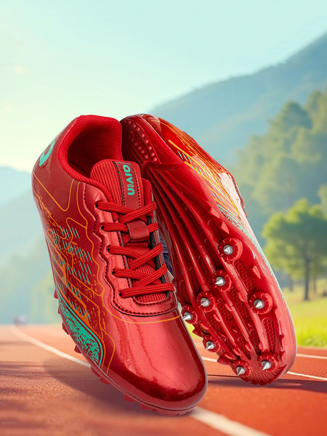 Aivin Race Pro Running Spikes Shoe - Red