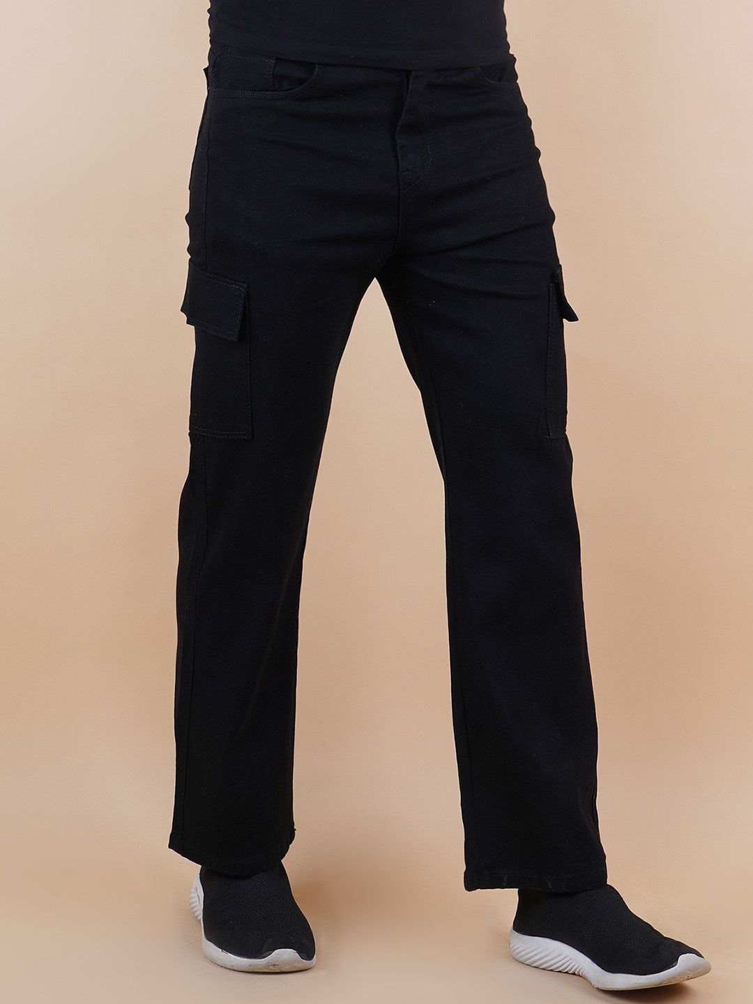 MaverIQ Men Classic Boyfriend Fit Mid-Rise Stretchable Cargo Styles Denim Jeans