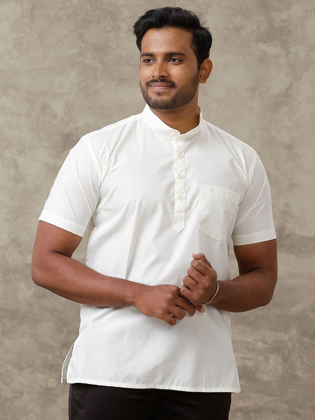 Ramraj Mandarin Collar Cotton Straight Kurta
