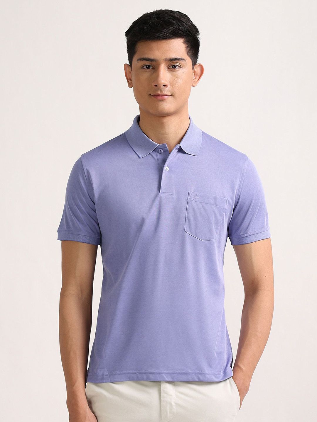 Arrow Men Solid Polo Collar Cotton T-shirt