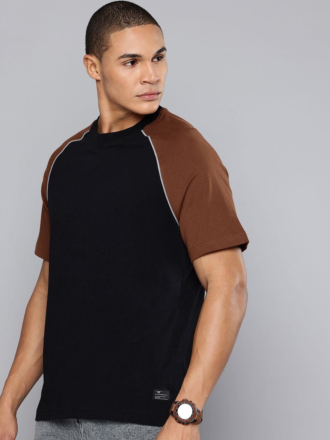 Flying Machine Flying Machine Raglan Sleeves Pure Cotton T-shirt